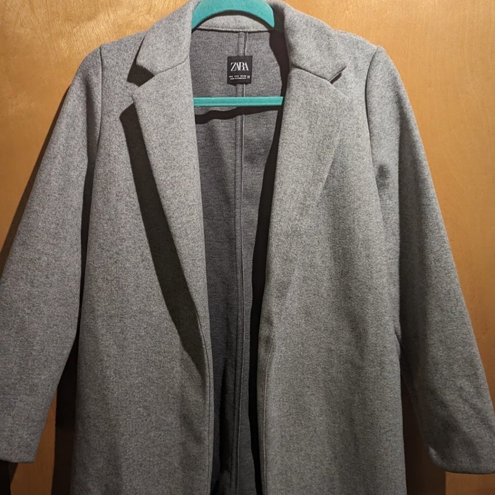 Womens Zara Long Gray Coat-S